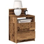 vidaXL Tables de chevet 2 Pièces avec 2 tiroirs vieux bois 40x33x60 cm