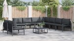vidaXL Ensemble de canapé de jardin 10 Pièces Anthracite Acier