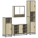 vidaXL Ensemble de meubles de salle de bain 4 Pièces chêne sonoma