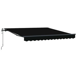 vidaXL Auvent Rétractable Noir 300 x 250 cm tissu