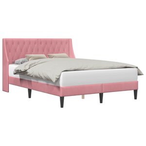 vidaXL Cadre de lit avec tête de lit Rose 160 x 200 cm Velours