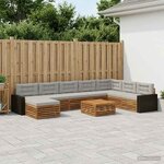 vidaXL Ensemble de canapés d'extérieur 9 Pièces Naturel et gris clair