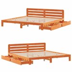vidaXL Cadre de lit sans matelas cire marron 200x200cm bois pin massif