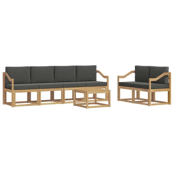 vidaXL Ensemble de canapés d'extérieur 7 Pièces Blanc et anthracite