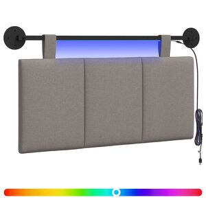 vidaXL Tête de lit suspendue Taupe Velours