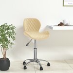 vidaXL Chaise pivotante de salle à manger Crème Velours