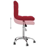 vidaXL Chaises pivotantes à manger lot de 4 Rouge bordeaux Tissu