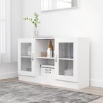 vidaXL Armoire à vitrine Blanc 120x30 5x70 cm Bois d'ingénierie