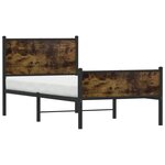 vidaXL Cadre de lit en métal sans matelas chêne fumé 75x190 cm