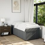 vidaXL Sommier à lattes de lit avec matelas Gris foncé 90x200 cm Tissu