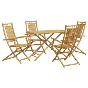 vidaXL Ensemble à manger de jardin 5 Pièces bambou