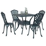 vidaXL Ensemble de tables de jardin 5 Pièces Vert Aluminium coulé