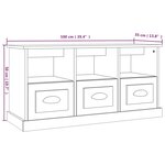 vidaXL Meuble TV sonoma gris 100x35x50 cm bois d'ingénierie