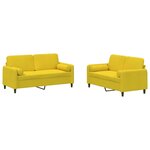 vidaXL Ensemble de canapés 2 Pièces avec coussins jaune velours