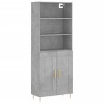 vidaXL Buffet haut Gris béton 69 5x34x180 cm Bois d'ingénierie