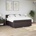 vidaXL Sommier à lattes de lit avec matelas Marron foncé 200x200 cm