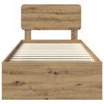 vidaXL Cadre de lit Chêne artisan 90 x 200 cm Pin massif