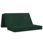 vidaXL Canapé-lit pliable 140 x 67 x 45 cm Vert foncé