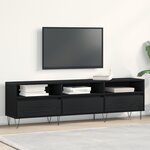 meuble TV vidaXL Noir Chêne 150x30x44 5 cm en bois d'ingénierie