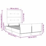 Cadre de lit vidaXL Gris foncé 120x190 cm Velours
