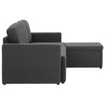 vidaXL Canapé-lit modulaire 3 places Gris foncé Tissu