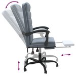 vidaXL Fauteuil inclinable de bureau Gris foncé Velours