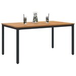vidaXL Table de jardin Naturel et Noir 150 x 90 x 75 cm