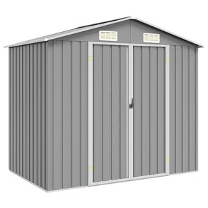 vidaXL Abri de jardin Gris 205x129x183 cm Acier galvanisé