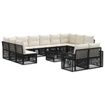 vidaXL Ensemble de canapé de jardin 13 Pièces Noir et blanc crème