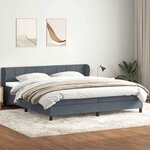 vidaXL Sommier à lattes de lit et matelas gris foncé 180x220cm velours