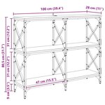 vidaXL Table console Chêne artisanal 100 x 28 x 80 5 cm