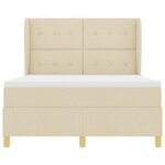 vidaXL Lit à ressorts avec matelas gris foncé 90x190 cm Crème tissu