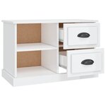 vidaXL Meuble TV blanc brillant 73x35 5x47 5 cm bois d'ingénierie