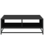 vidaXL Table basse noir 80x80x30 cm bois d'ingénierie et métal