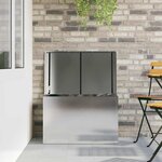 vidaXL Boîte de Rangement Extérieure Argent 80 x 50 5 x 50 cm Acier