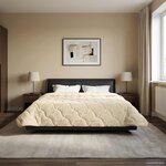 vidaXL Duvet d'hiver Crème 220 x 240 cm Microfibre et polaire Teddy