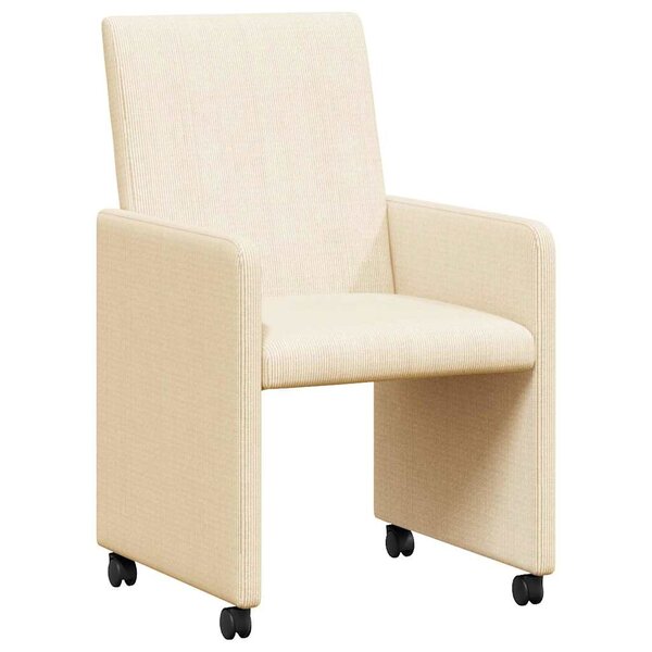 vidaXL Chaises de Salle à Manger avec Roues 2 pc Crème 57 x 66 x 94 cm