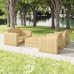 vidaXL Salon de jardin 4 Pièces Bois massif de pin imprégné