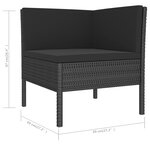 Salon de jardin meuble d'extérieur ensemble de mobilier 6 pièces avec coussins résine tressée noir 02_0016910