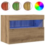 Meuble TV vidaXL avec lumières LED Chêne Artisan 60x30x40 cm