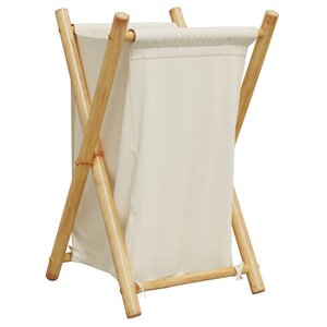 vidaXL Panier à linge blanc crème 41 5x36x63 5 cm bambou