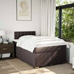 vidaXL Sommier à lattes de lit et matelas marron foncé 120x190cm tissu