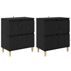 vidaXL Buffets 2 Pièces Chêne noir 60 x 35 x 70 cm Bois d'ingénierie