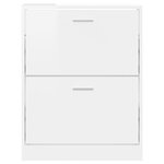 vidaXL Armoire à chaussure Blanc brillant 59x17x81 cm Bois ingénierie
