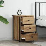 vidaXL Tables de chevet en chêne artisanal Chêne artisanal Bois d'ingénierie