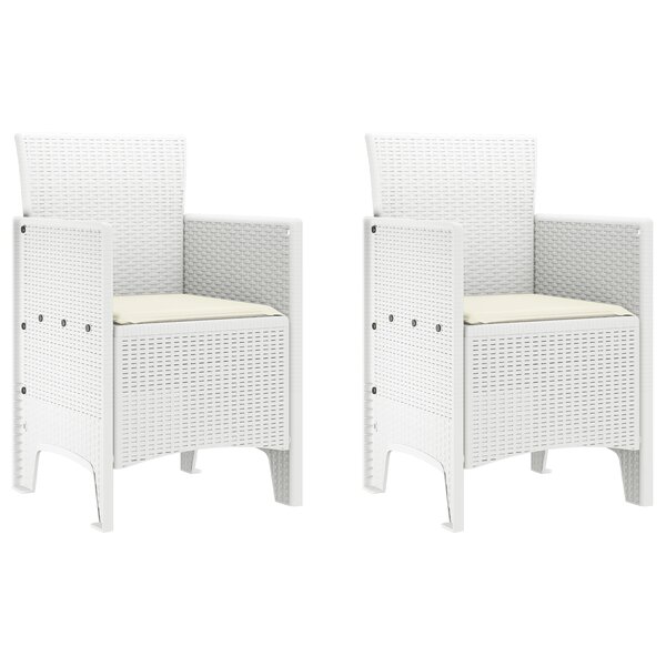 vidaXL Chaises de Jardin 2 Pièces Blanc 53 x 49 x 85 cm Plastique