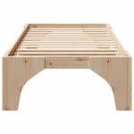 vidaXL Cadre de lit surélevé avec stockage Marron Bois massif en pin