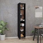 Vidaxl buffet haut noir 35x34x180 cm bois d'ingénierie
