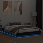 vidaXL Cadre de lit avec LED sans matelas noir 150x200 cm