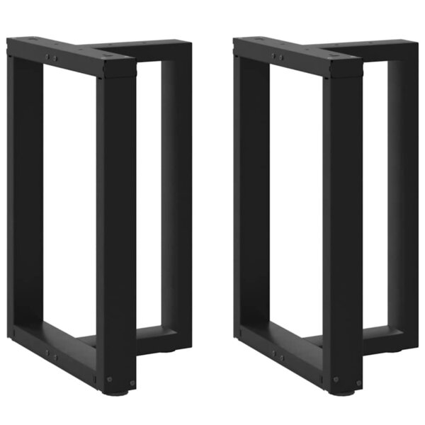 vidaXL Pieds de table à manger en T  2 pièces  noir  60 x 35 x (72-73) cm  acier